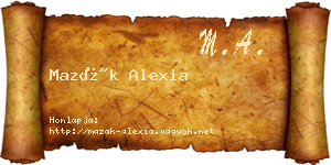 Mazák Alexia névjegykártya